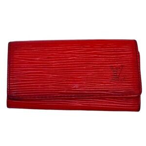 LOUIS VUITTON vintage red EPI leather key holder